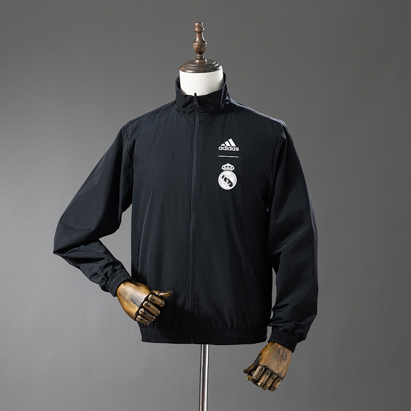 Wanban-Real Madrid Reversible Jacket Windbreaker - Black&Black Dragon S-Xxl
