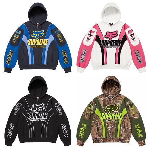 Ayun-660327436 Supreme Fox Racing Zip Up Hooded Sweatshirt S-Xl