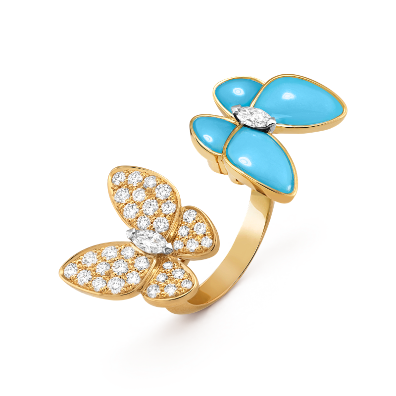 JG-VCARP7UZ00 Two Butterfly Between The Finger Ring