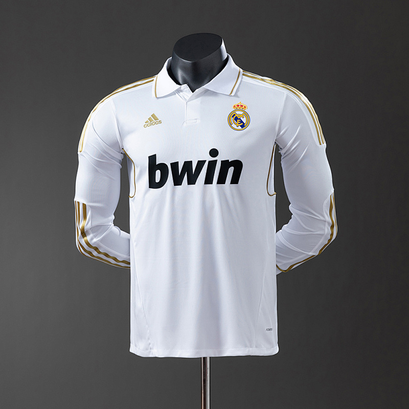 Wanban-Real Madrid 11 12 Home Long Sleeve Player Version Retro Jersey S-3XL