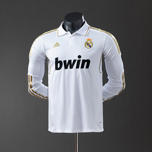 Wanban-Real Madrid 11 12 Home Long Sleeve Player Version Retro Jersey S-3XL