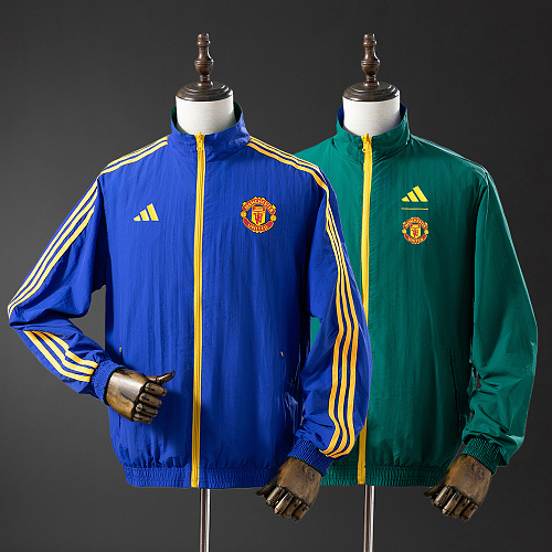 Wanban-M-U Reversible Jacket Windbreaker - Blue & B Army Green S-Xxl