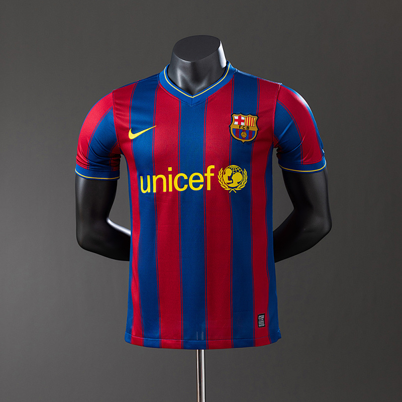 Wanban-Barcelona 09 10 Home Player Version Retro Jersey S-3XL