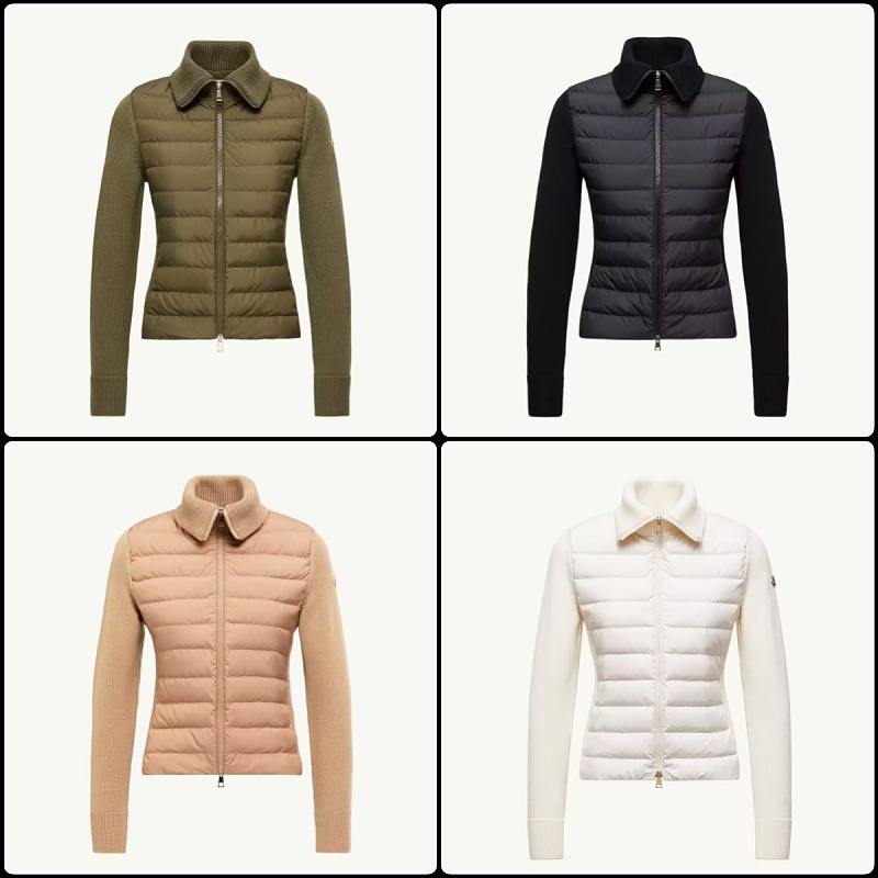 Jms-Padded Zip-Up Wool Cardigan