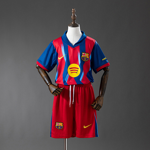 Wanban-Barcelona 25 26 Fourth Away Kids Kit Jersey Size 16-28