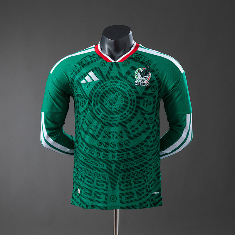 Wanban-Mexico Home Long-Sleeve Player Version Jerseys S-4XL