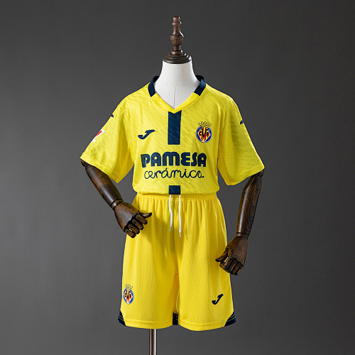 Wanban-Villarreal 25 26 Home Kids Kit Jersey Size 16-28