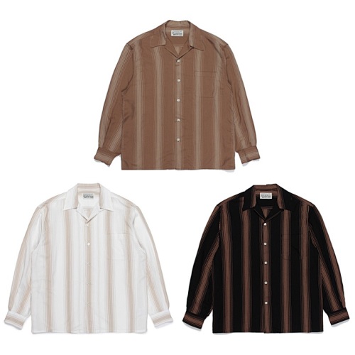 Wacko Maria Striped Open Collar Shirt