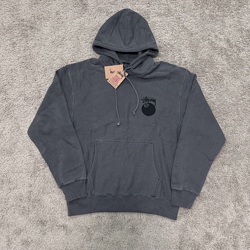 Stussy Stu 8Ball Pig. Dyed Hoodie Black