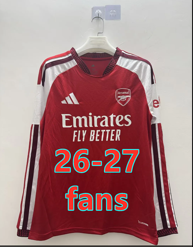 26-27 Arsenal Home Fans Long Sleeve Jersey S-4XL