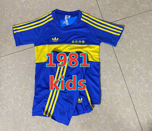 Boca Juniors Kids 81 Retro Home Jersey 16 -28