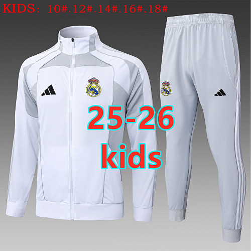 25-26 Real Madrid Kids Long Zipper Jacket 10 -18