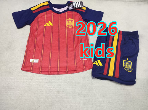 Spain Home Kids Player 2 Teams Kit 16 -28 2