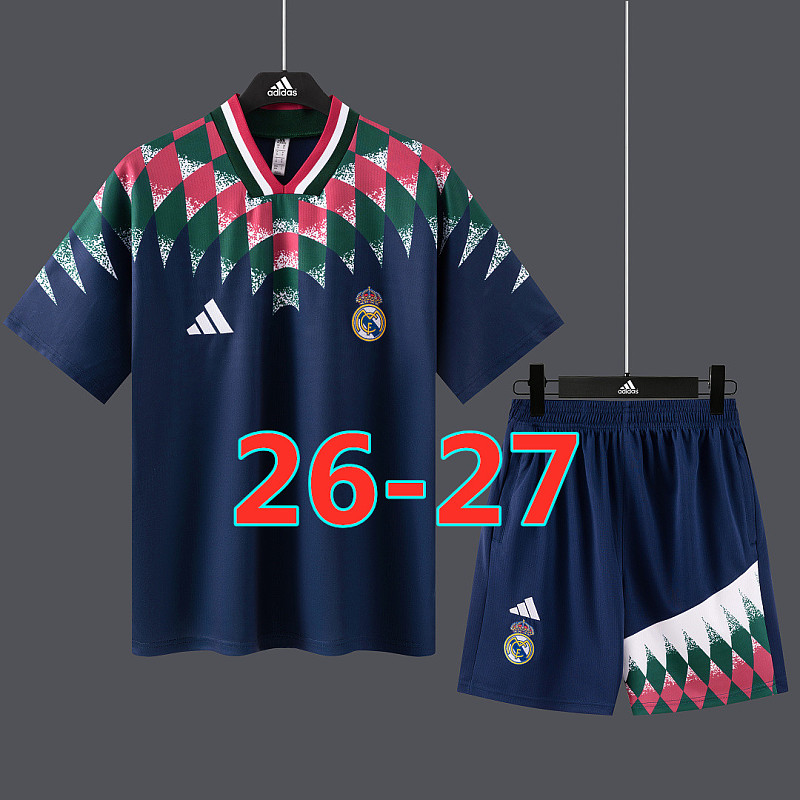26-27 Real Madrid Retro Short Sleeve Tracksuit S-2XL