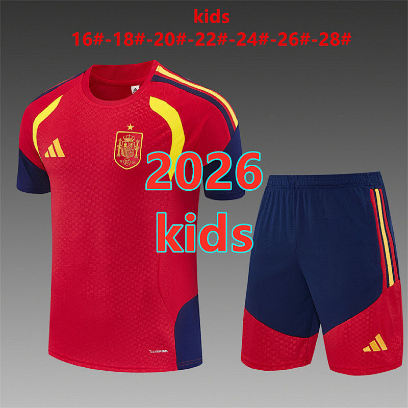 Spain Kids Short Sleeve Tracksuit Kit 16 -28