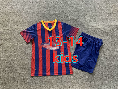 13-14 Barcelona Home Retro Kids Jersey+shorts Kit 16 -28