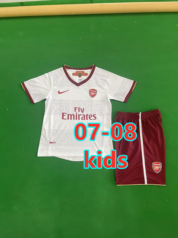 07-08 Arsenal Away Retro Kids Jersey+shorts Kit 16 -28