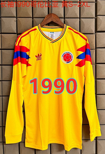 Colombia Home Retro Long Sleeve Jersey S-2XL