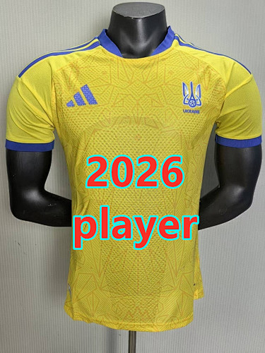 Ukraine Home Player Version Jersey S-2XL