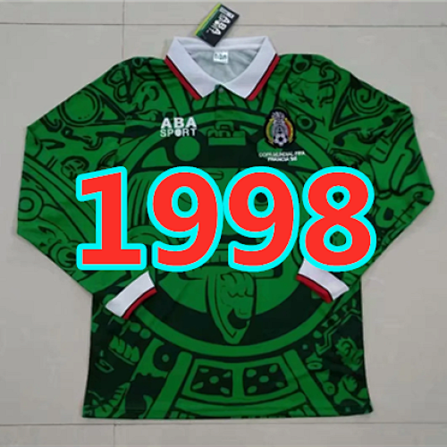 Mexico Retro Home Long Sleeve Jersey S-3XL