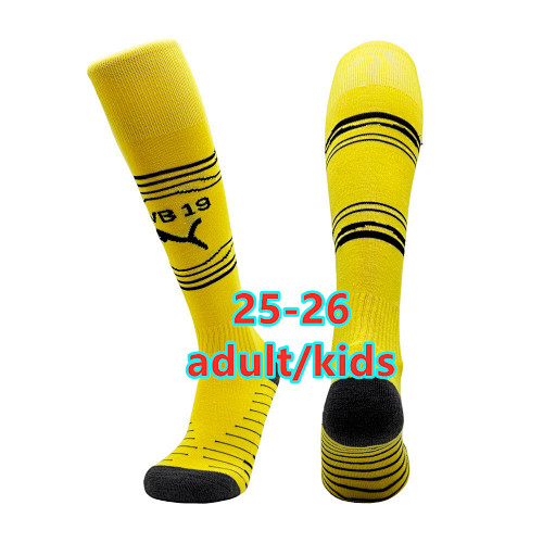 25-26 Dortmund Home Adult Kids Socks