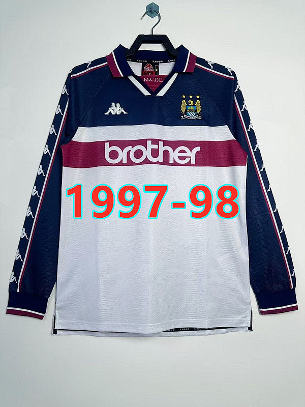 Manchester City Away Retro Long Jersey S-2XL