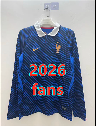France Home Fans Long Sleeve Jersey S-4XL