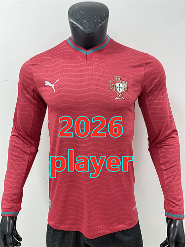 Portugal Home Player Long Sleeve Jersey S-4XL