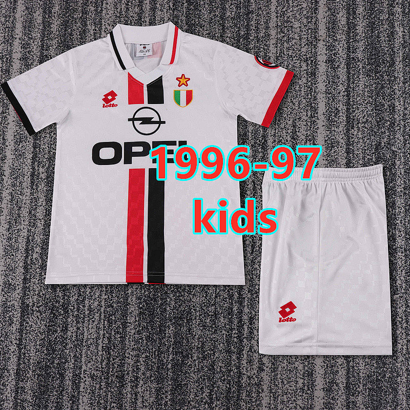 AC Milan Away Retro Kids Jersey+shorts Kit 16 -28 AC