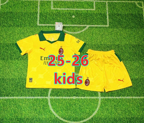 25-26 AC Milan Third Kids Jersey+shorts Kit 16 -28 AC