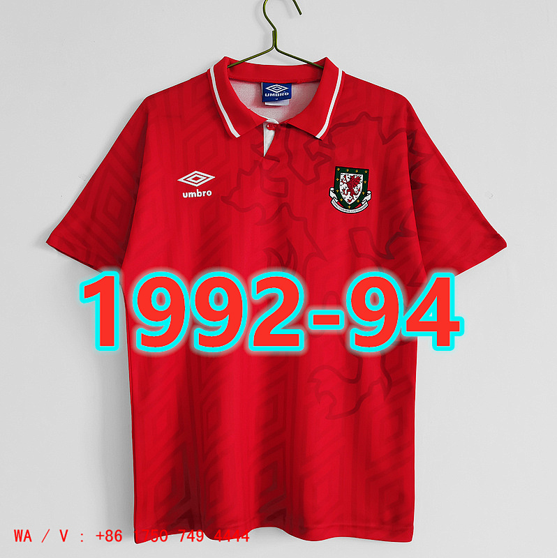 Wales TopThai Quality Retro Home Jersey S-2XL