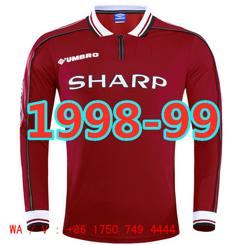 Manchester United Retro Home Long Sleeve Jersey S-2XL