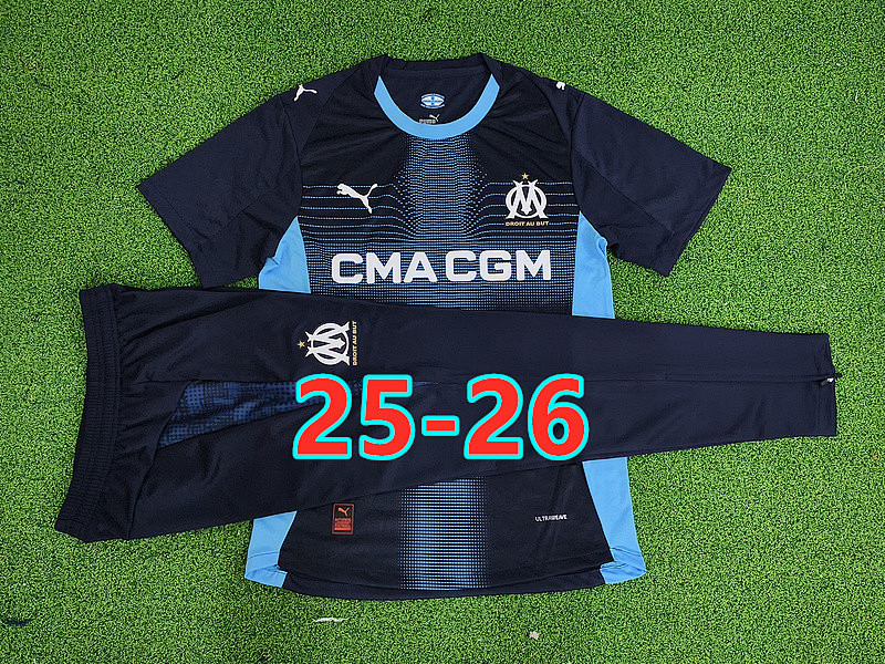 25-26 Marseille Player Short Sleeve+pants Kit S-2XL