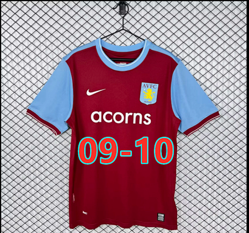 09-10 Aston Villa Home Retro Fans Version Jersey S-2XL