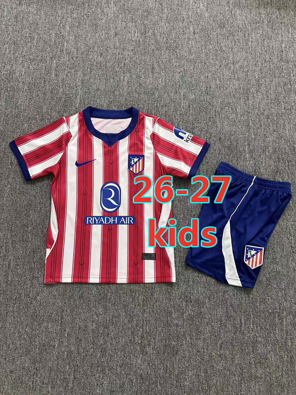 26-27 Atletico Madrid Home Kids Jersey+shorts Kit 16 -28