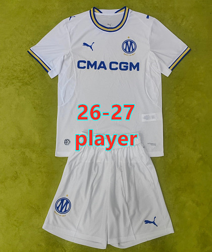 26-27 Marseille Home Player Short Sleeve Kit S-2XL