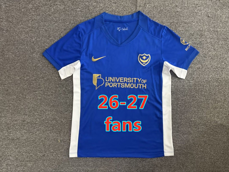26-27 Portsmouth Home Fans Version Jersey S-4XL