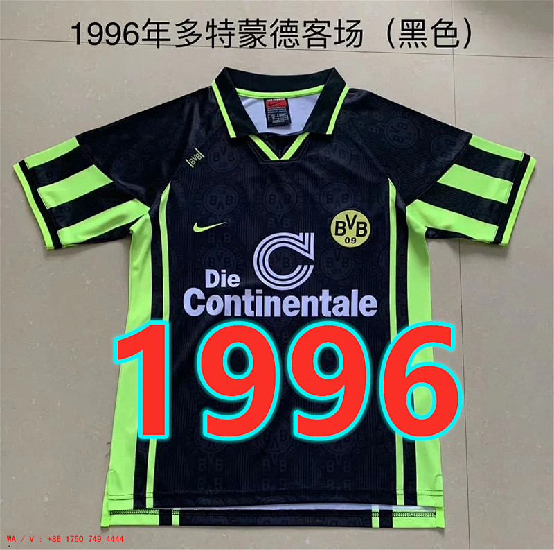 Dortmund Retro Away TopThai Quality Jersey S-2XL