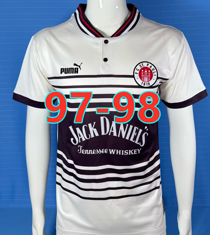 97-98 St. Pauli Home Retro Fans Version Jersey S-2XL