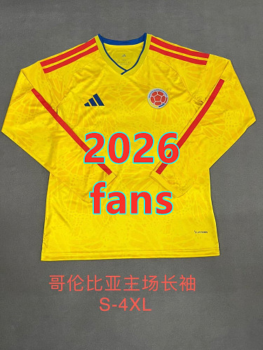 Colombia Home Fans 16 Teams Long Jersey S-4XL 16