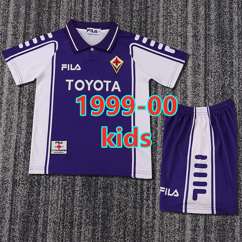 Fiorentina Home Retro Kids Jersey+shorts 16 -28
