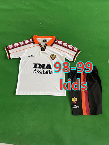98-99 Roma Away Kids Jersey+shorts Kit 16 -28