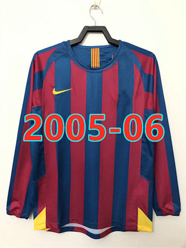 Barcelona Retro Home Long Sleeve Jersey S-2XL