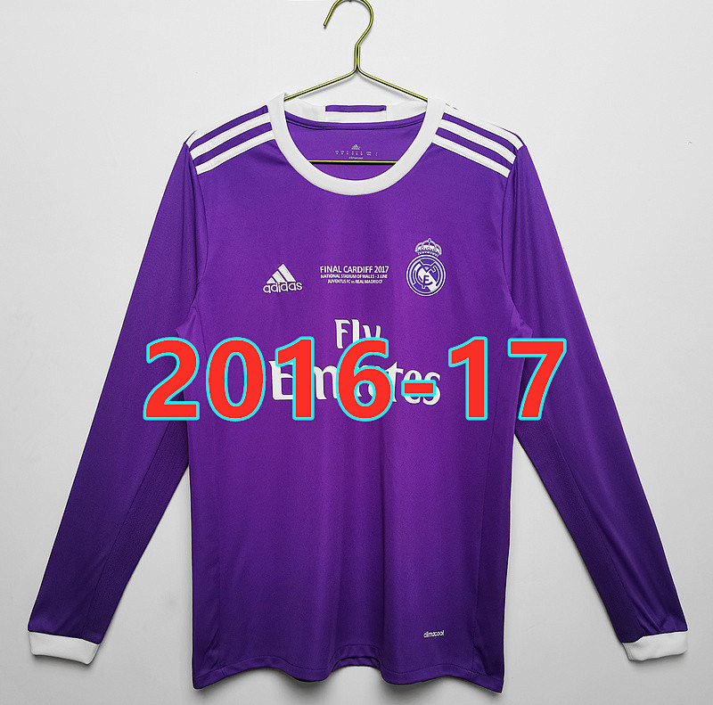 Real Madrid Retro Away Long Sleeve Jersey S-4XL