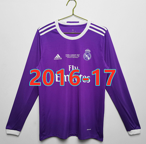 Real Madrid Retro Away Long Sleeve Jersey S-4XL