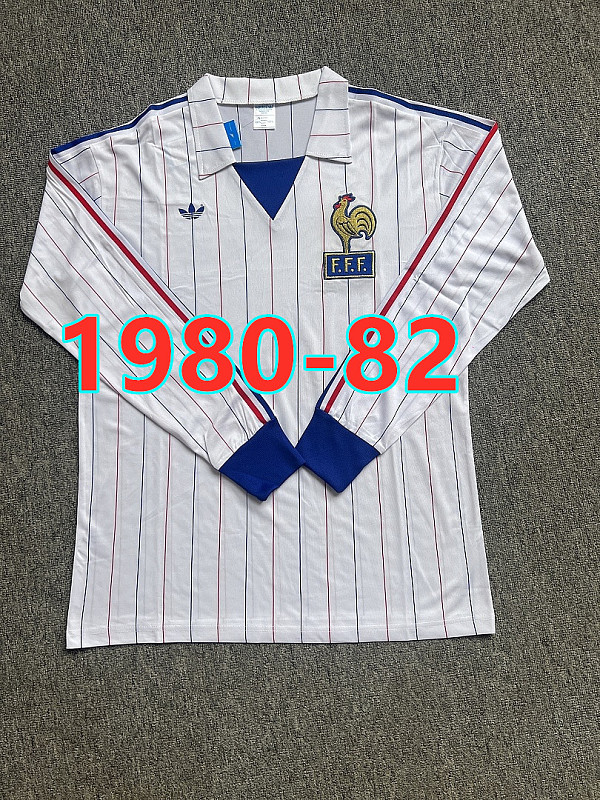 France Away Retro Long Sleeve Jersey S-2XL