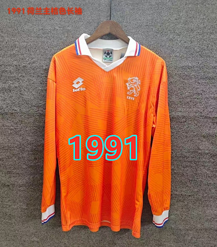 Netherlands Home Retro Long Sleeve Jersey S-2XL