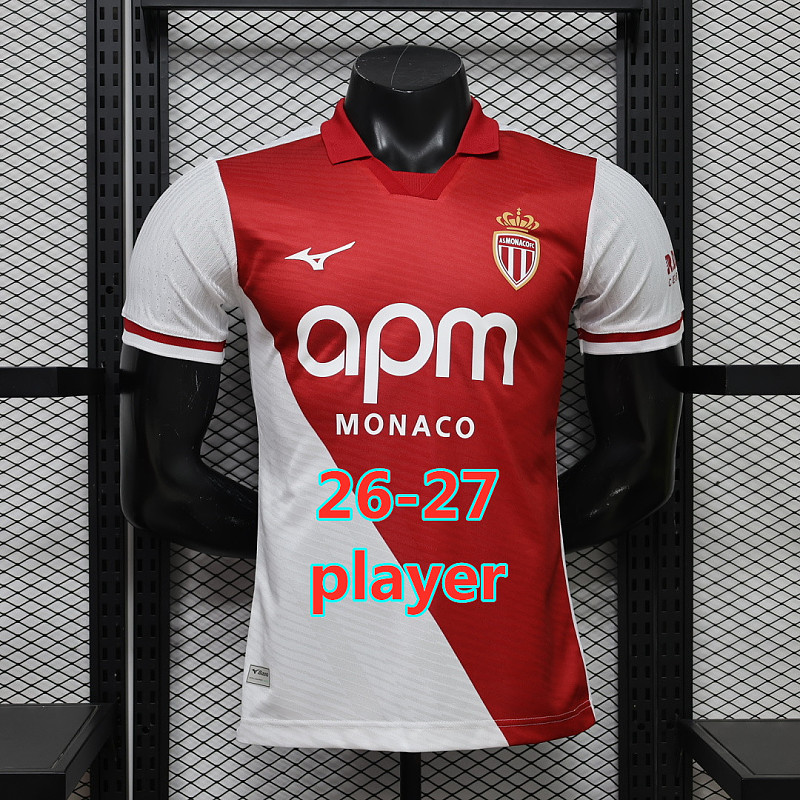 26-27 AS Monaco Home Player Version Jersey S-2XL