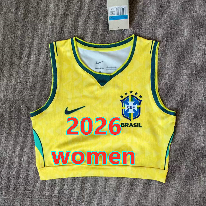 Brazil Home Women Vest Jersey S-2XL