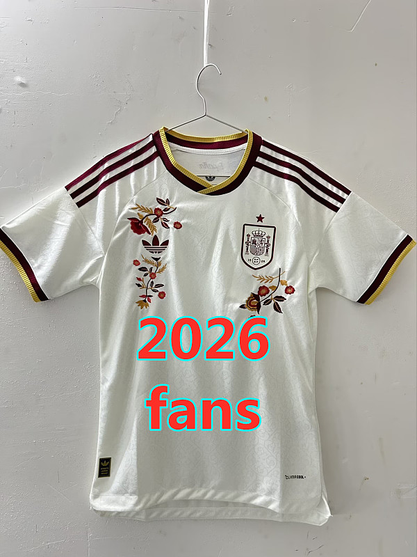 Spain Away Fans Embroidery Patterns Jersey S-4XL